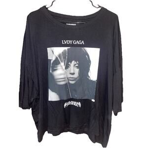 Women’s Mayhem Lady Gaga Graphic Short Sleeve Tshirt Sz XL Black Soft And Loose